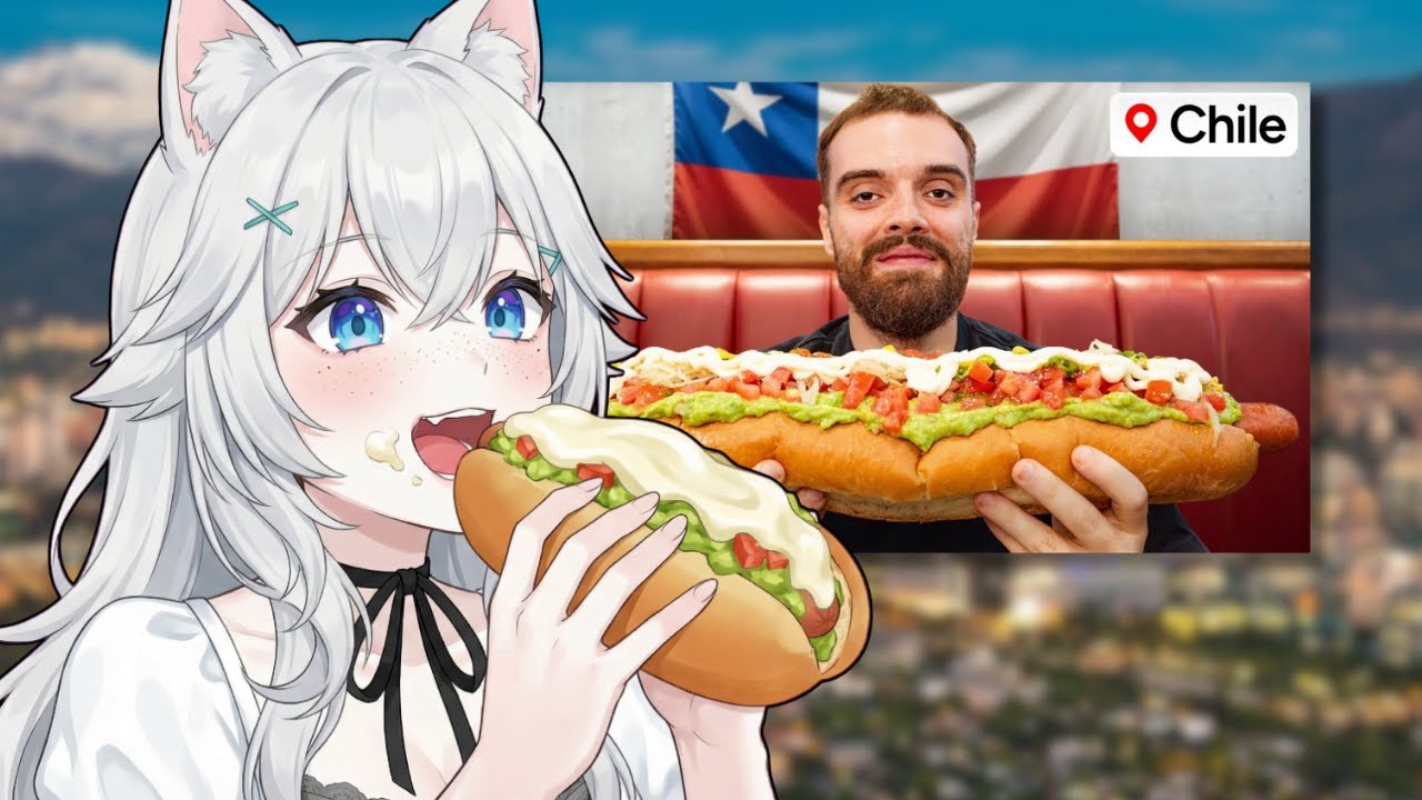 VTUBER CHILENA REACCIONA A IBAI PROBANDO COMIDA CHILENA