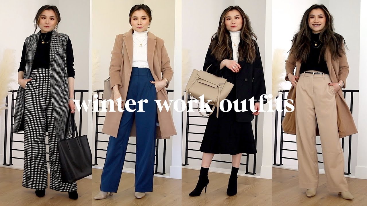 1 MONTH WINTER WORK OUTFITS, 12 clothing pieces 💼 | Winter Work Capsule Wardrobe | Miss Louie