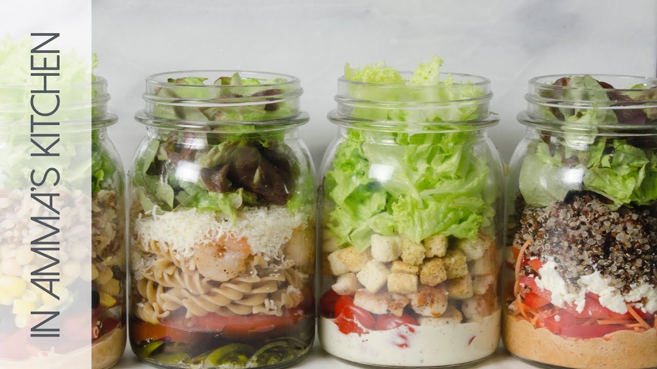 Salad in A Jar 4 Ways
