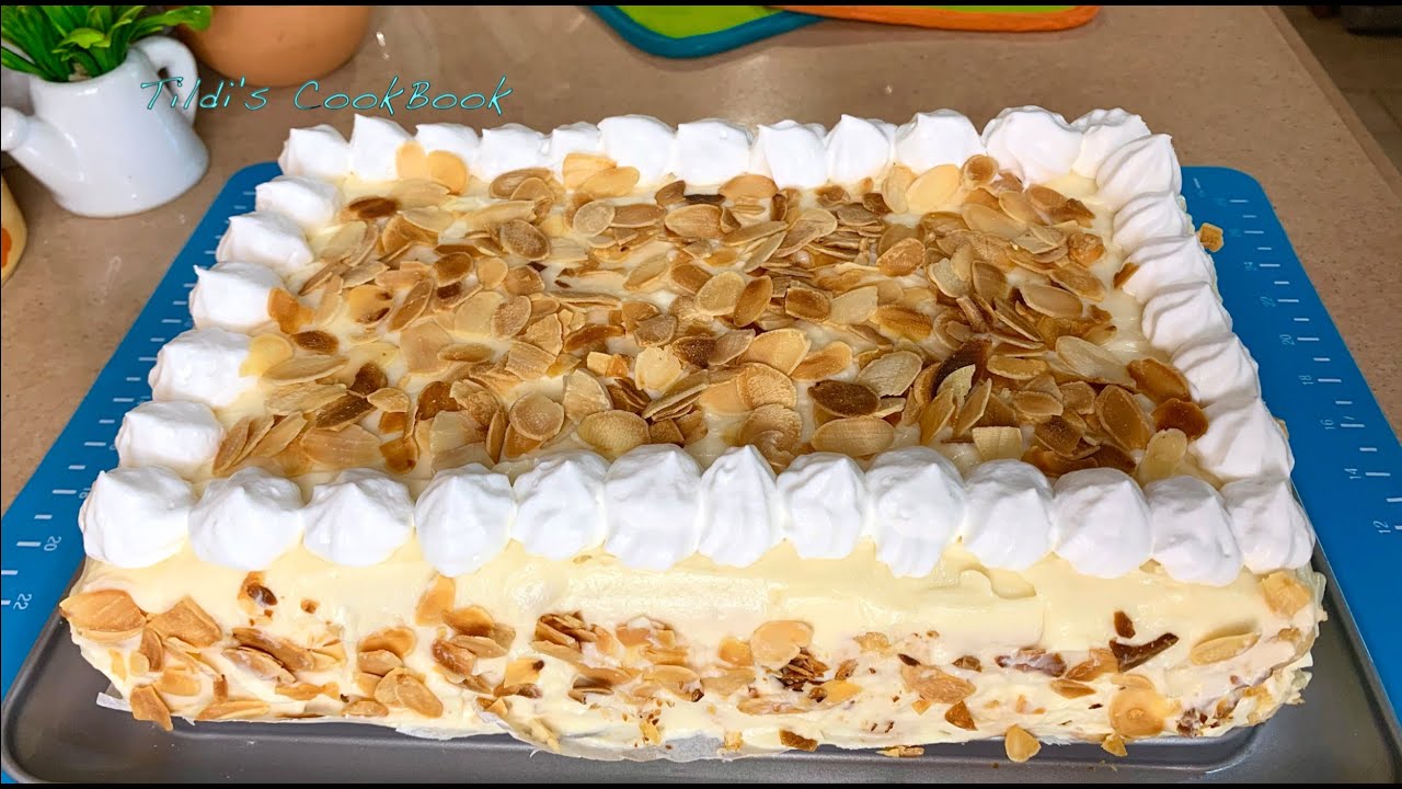 ALMOND CREAM CAKE - Super delicious & easy, NO BAKE, NO OVEN! | Εύκολη ΤΟΥΡΤΑ ΑΜΥΓΔΑΛΟΥ χωρίς φούρνο