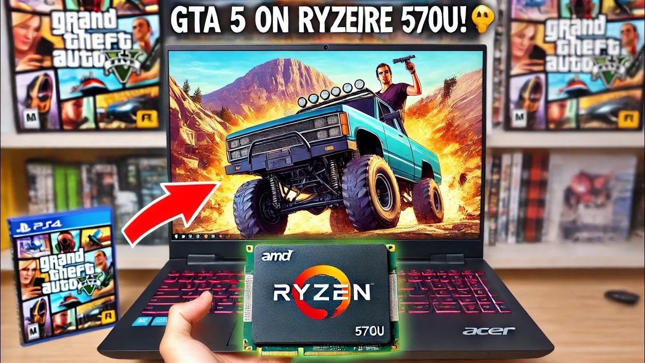 Acer Aspire Lite Ryzen 7 5700U🔥 GTA 5 Performance Test! 🚛 Mount Chiliad 6x6 Truck Climb 🏔️