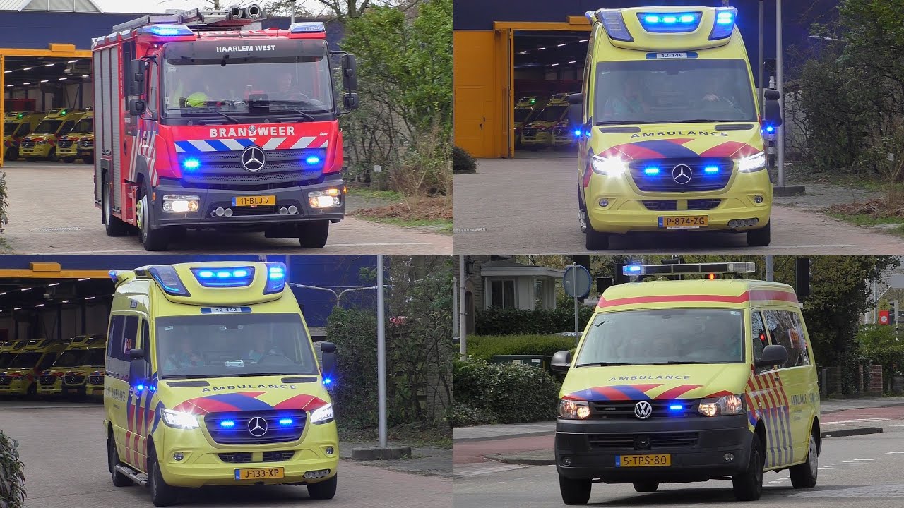 [Luchthoorn] Brandweer Haarlem-West, Ambulances en Tijdelijke Rapid Responder met spoed in Haarlem!