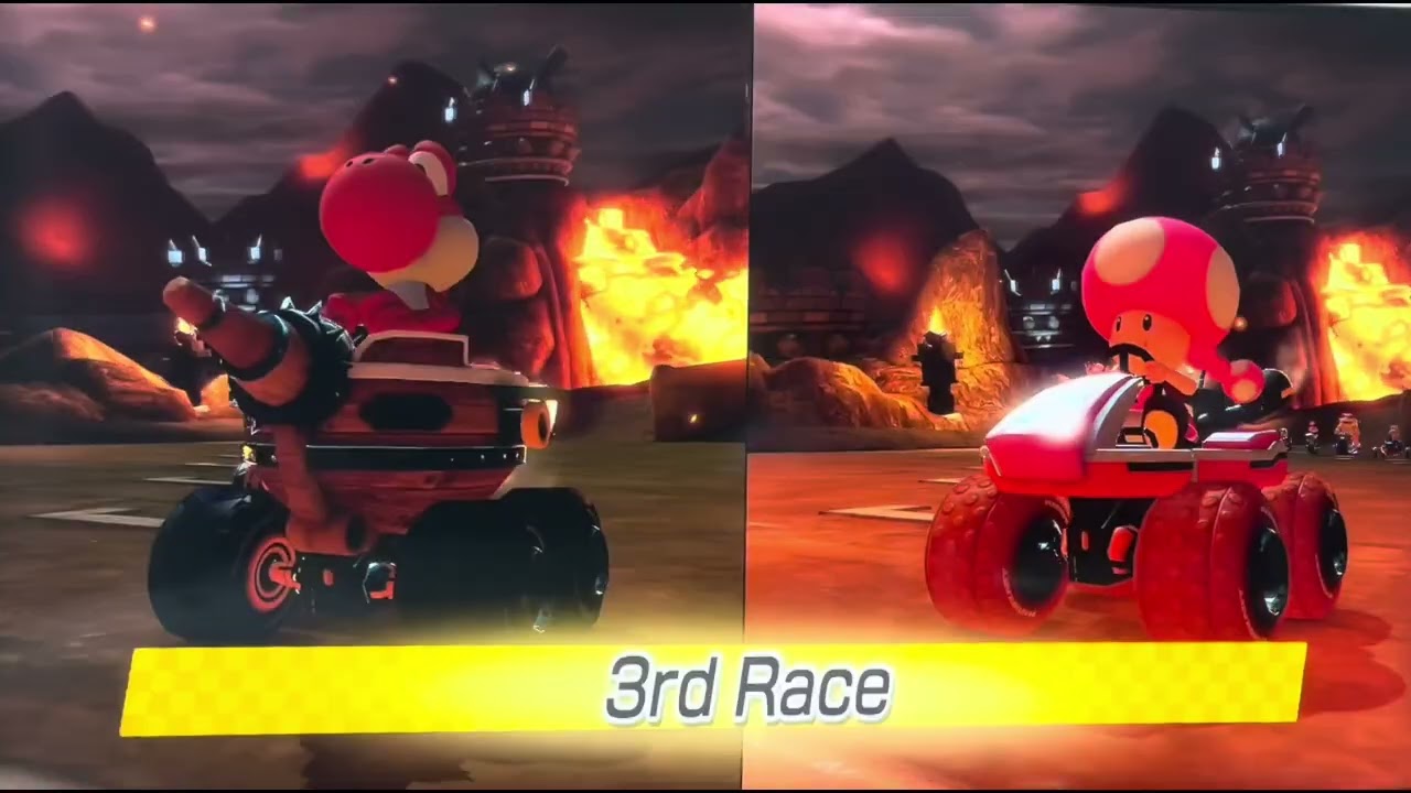 Red Yoshi vs Toadette Grand Prix Mario Kart 8 Deluxe | Kids Play Switch