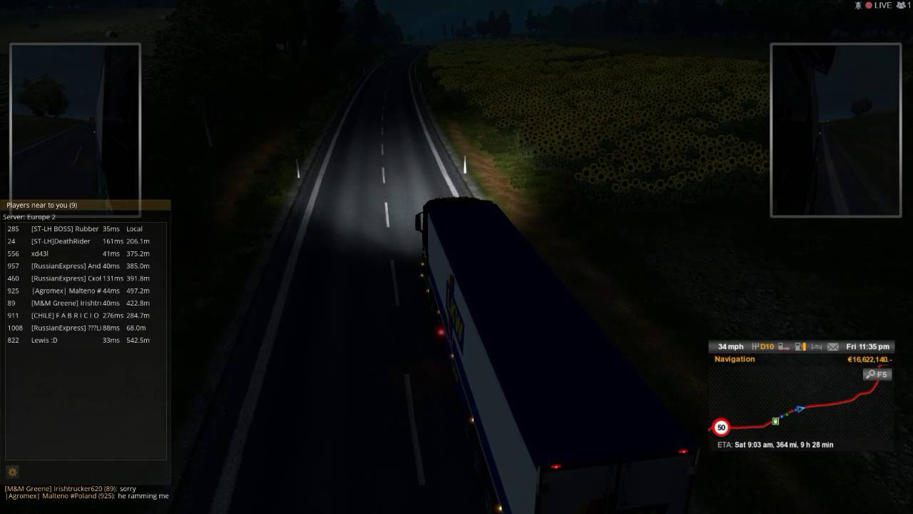 ETS2 REPORT - M&M Greene Irishtrucker620