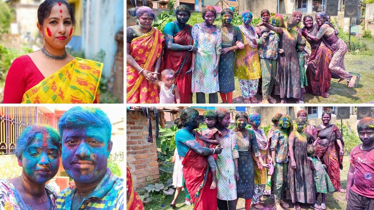 সবাই রং মাখিয়ে আমাদের কি হাল করল দেখো  // Happy holi 2025  @moubijayvlog222