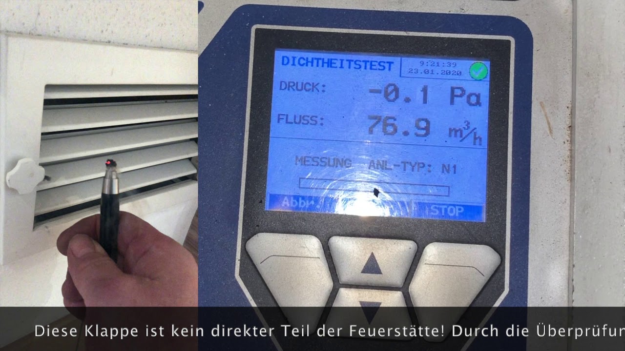Dichtheitsprüfung von Rauchfängen