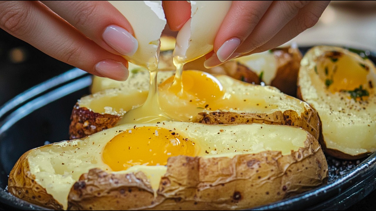 Nur wenige kennen dieses Rezept! Ein einfaches Abendessen! Gebackene Kartoffeln mit Ei./ASMR