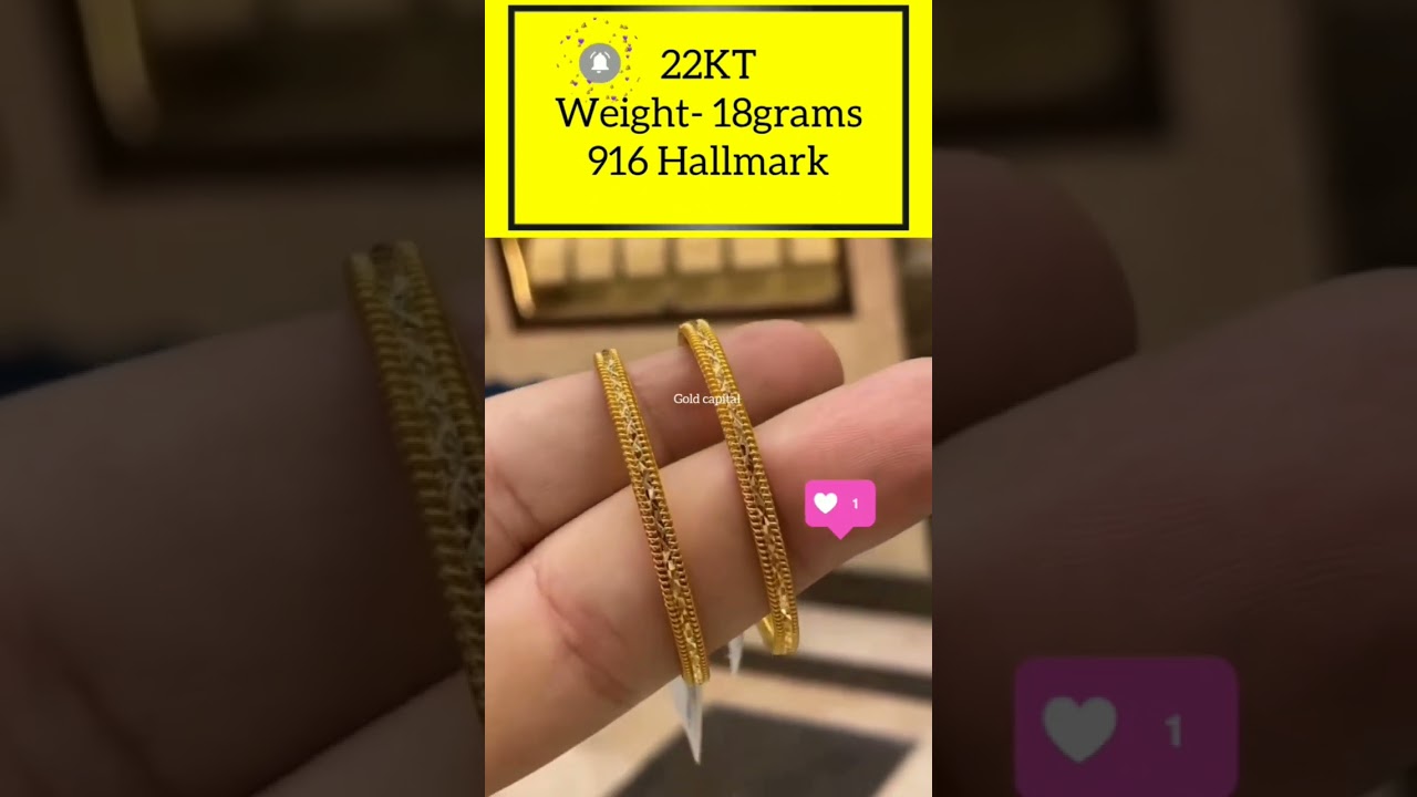 22 carat - 916 hallmark gold bangles design #goldjewellery #gold #goldenbangles #goldaccessories
