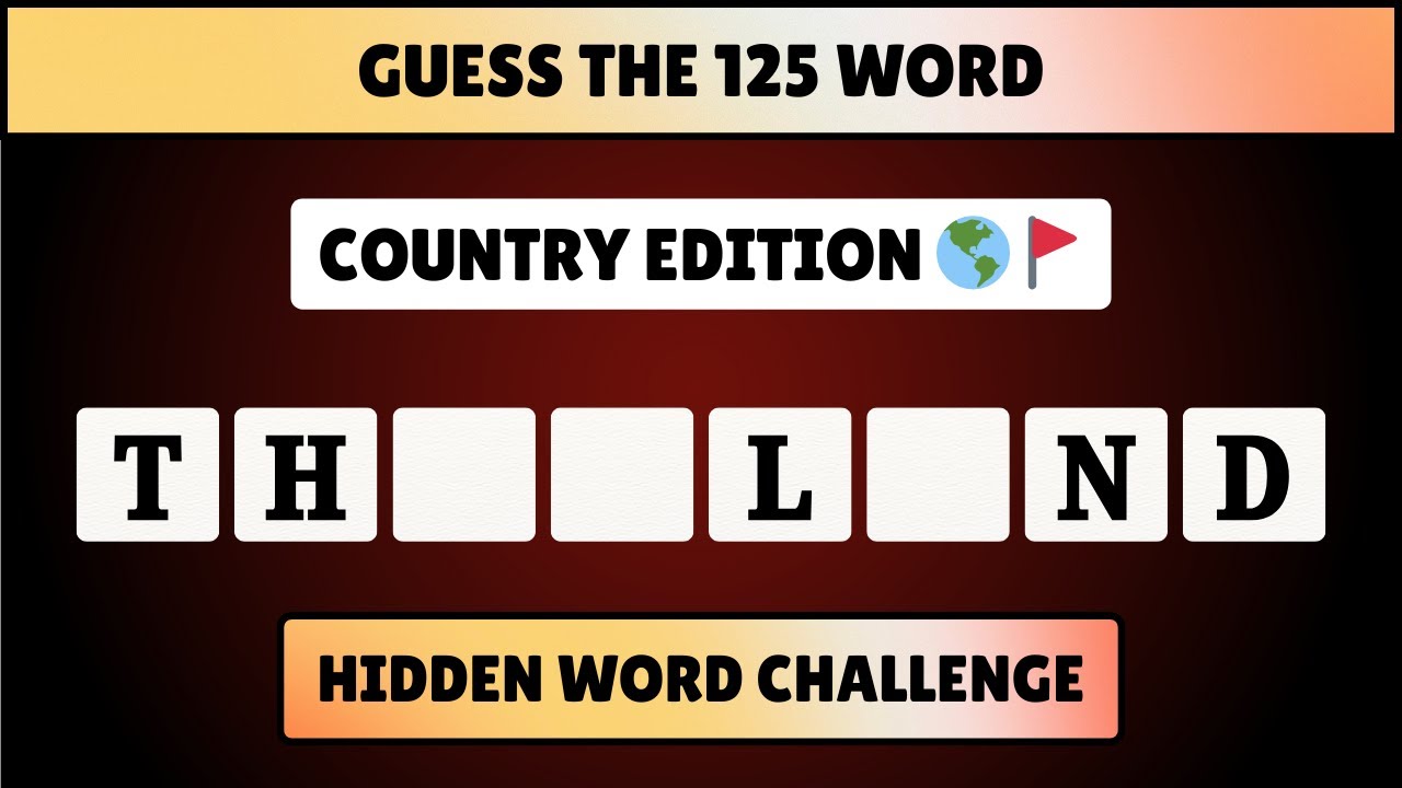 Guess the Country 🌍🚩| Hidden Word Challenge | Country Quiz