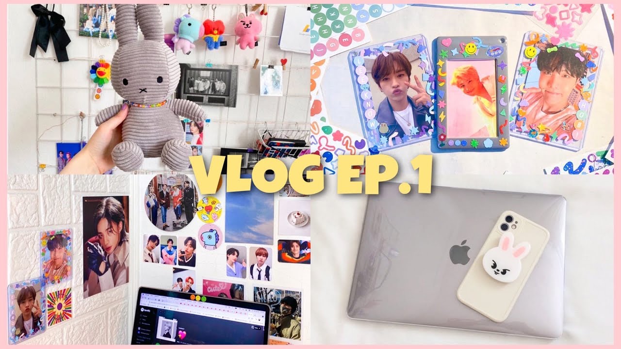 vlog ep 1: wall decor, unboxing, decorating kpop photocards and more 🍡