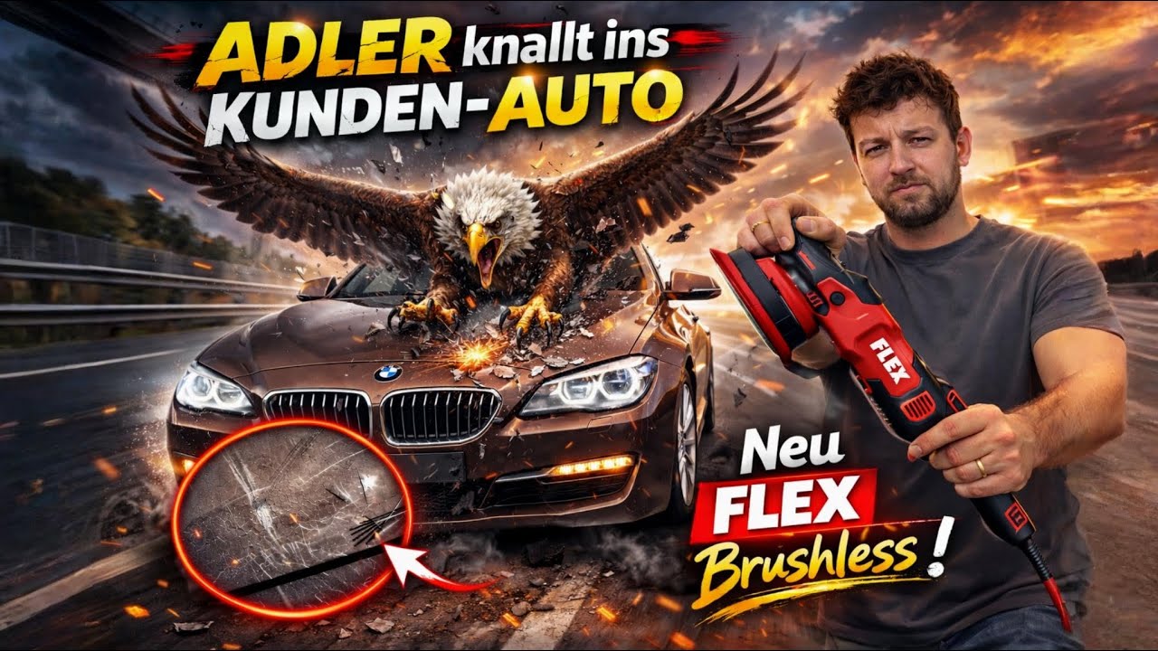 Katastrophe Vogel knallt aufs Kunden-Fahrzeug vor Aufbereitung! BRUSHLESS FLEX XFE 2 Polier-Maschine