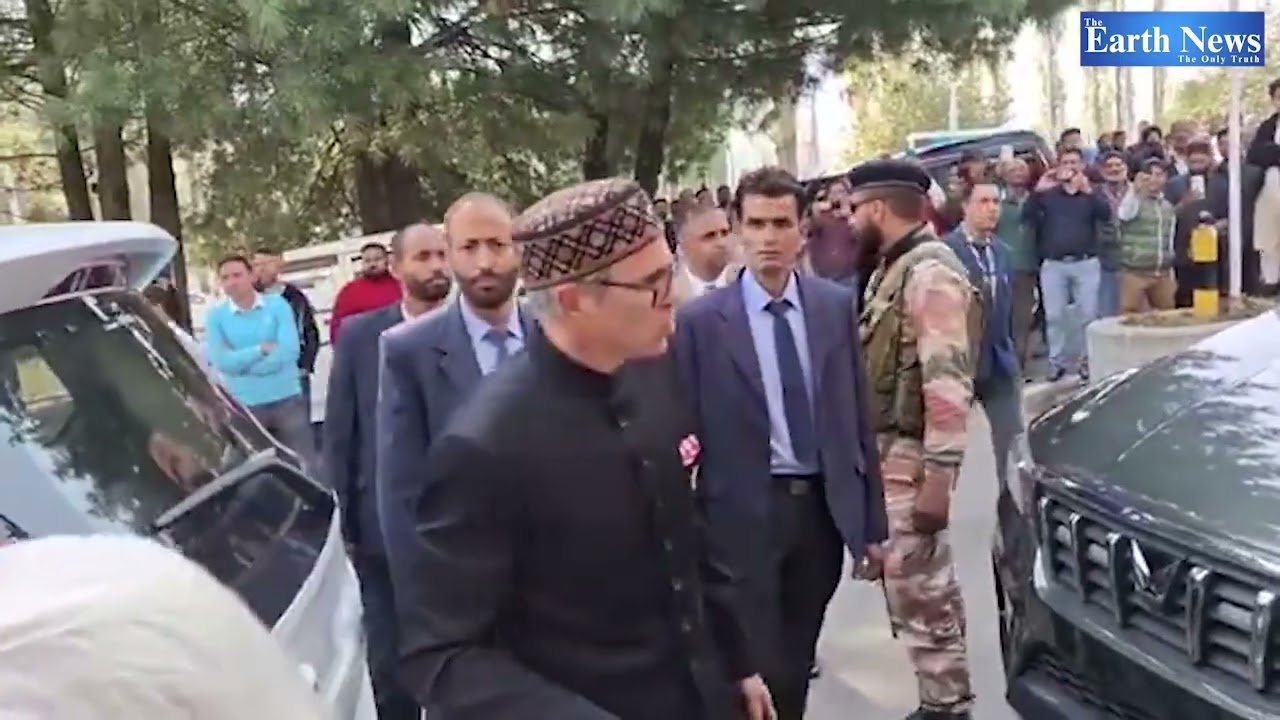 Farooq Abdullah, Omar Abdullah & family members arrive at SKICC for historic oath taking ceremony