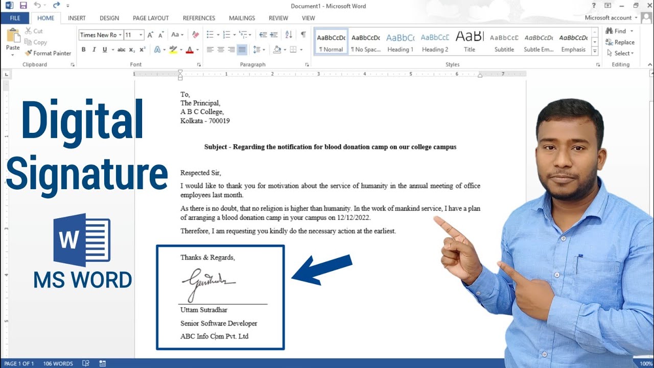 How to Create and Save Digital Signature in Microsoft Word | Save Signature as Auto Text in MS Word