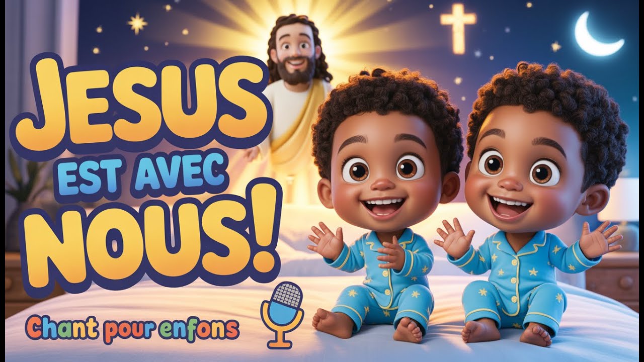 Jésus est avec nous 🙏 | Chant chrétien joyeux pour enfants avant de dormir 🌙