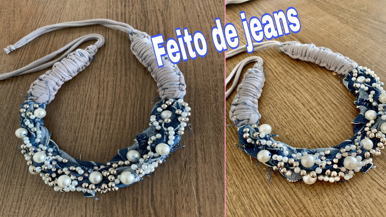 Colar feito com jeans 👖