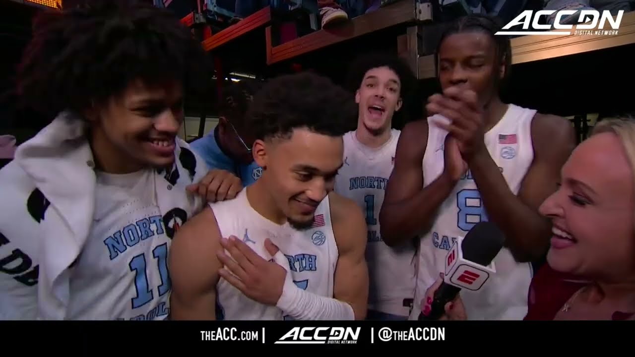 North Carolina's Seth Trimble and Caleb Wilson Postgame Following Win over #4 Duke