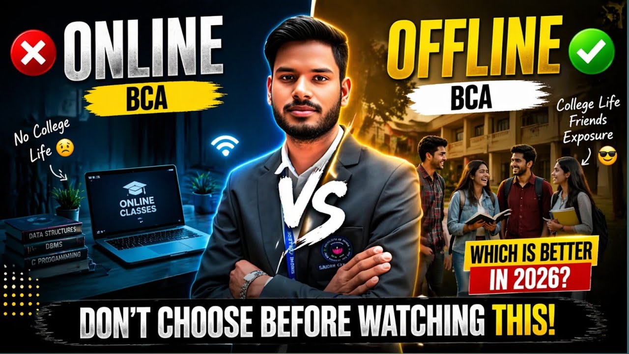 Online BCA vs Offline BCA &ndash; Which One is Better for Your Future? 🤔 || Full Comparison By Guddu BCA 