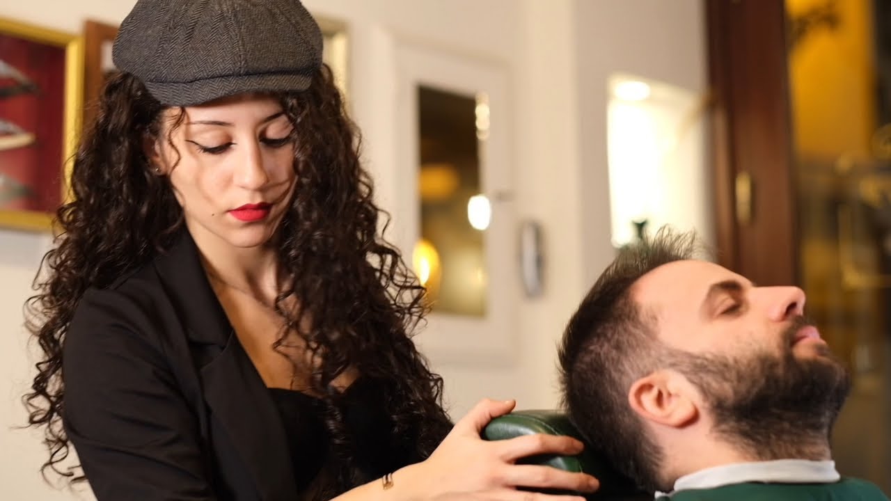 ASMR 💈 LADY BARBER “BEARD TRIM”