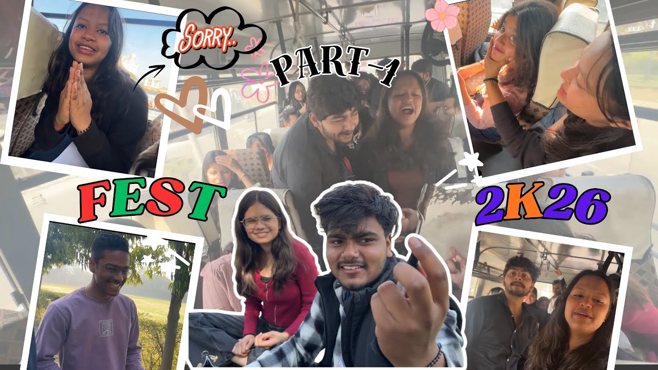 🚌 Bus ko banaya disco 🪩 💃!| Going to fest 2K26 Rawal institutions Faridabad 