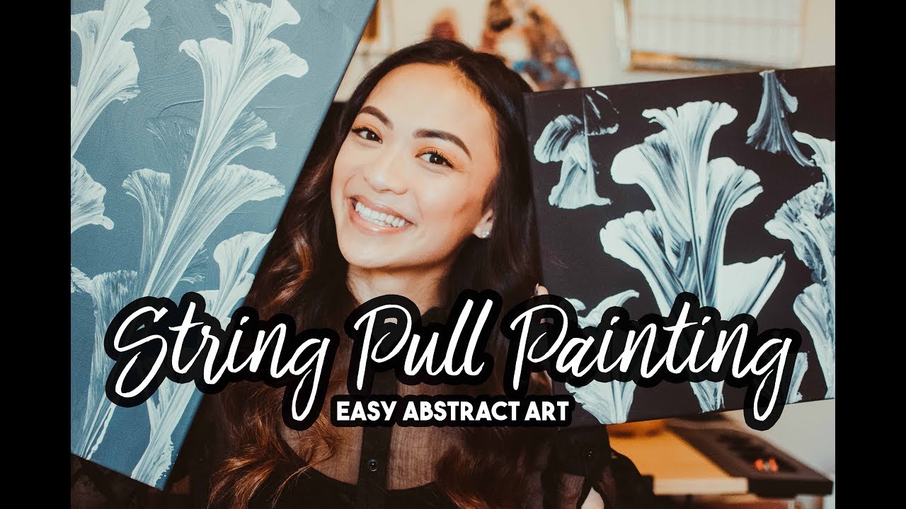 STRING PULL PAINTING  |  Easy Abstract Art for Beginners
