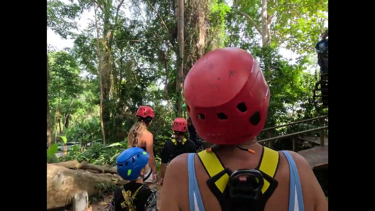 Ziplining at Hanuman World.