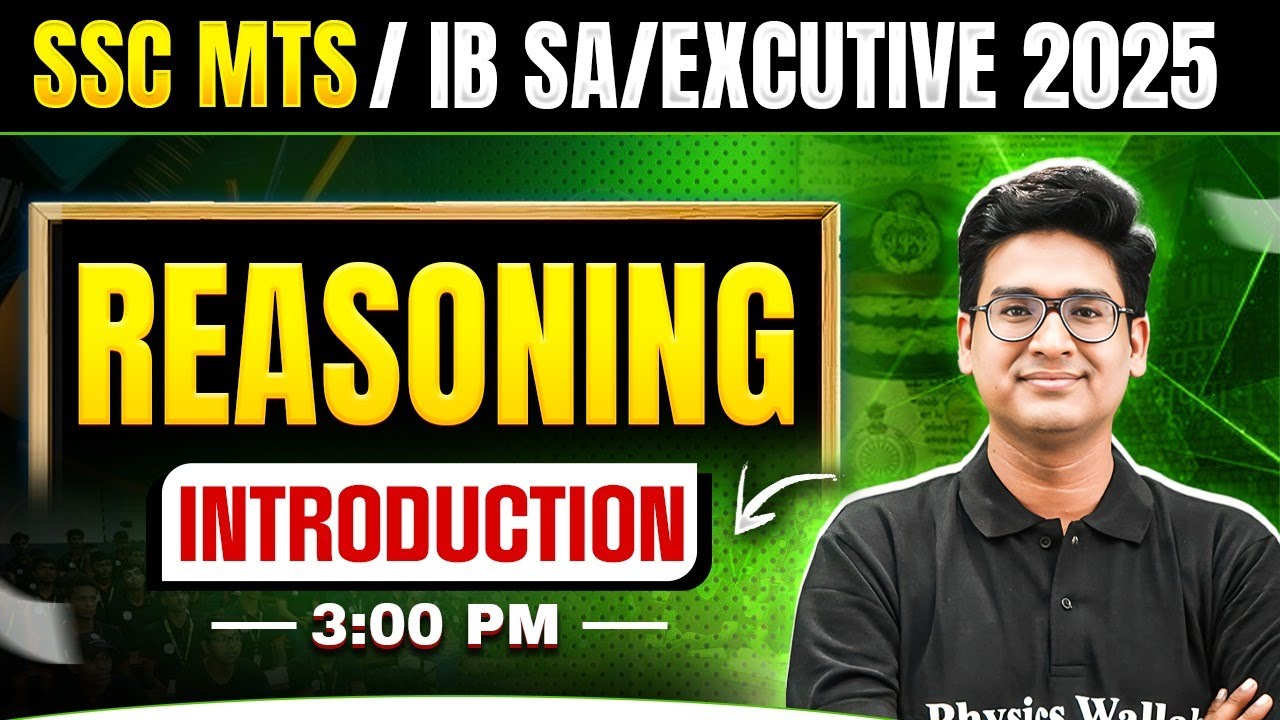 IB SA/Executive Reasoning 2025 | Reasoning Introduction Class | SSC MTS Reasoning by Jitin Sir