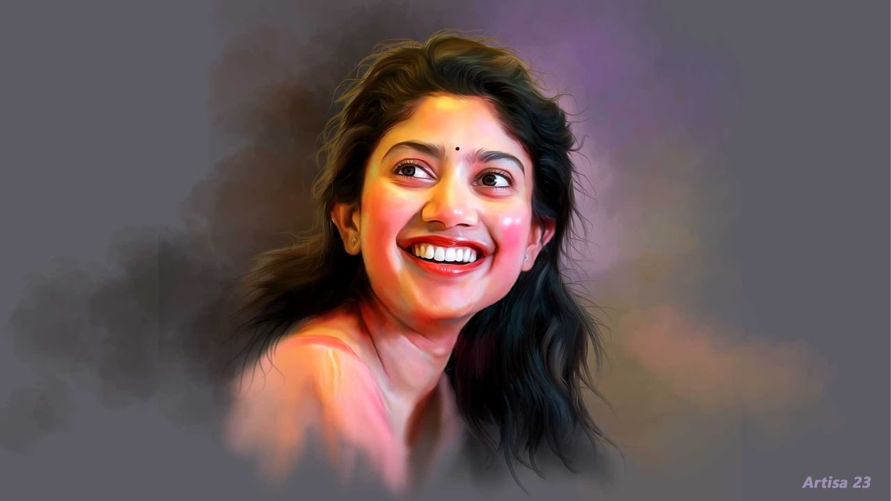 Sai Pallavi digital painting | learn step by step in Photoshop #trendingvideo#digitalpainting #short