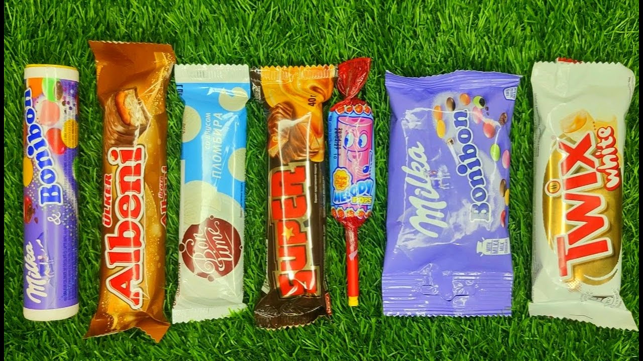 ASMR Most Popular Candys / some lots of colorful rainbow lollipop candy / unpacking chocolate eat