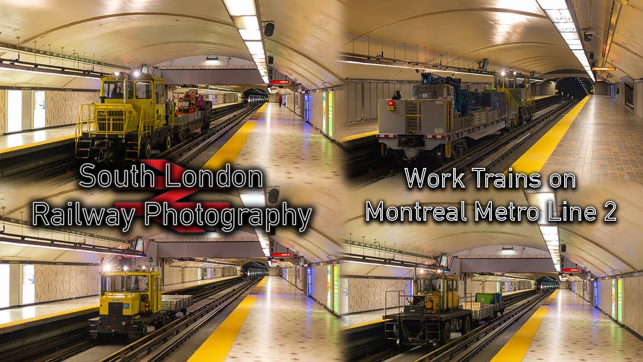 (HD) Work Trains on Montreal Metro Line 2 08-09/06/2023