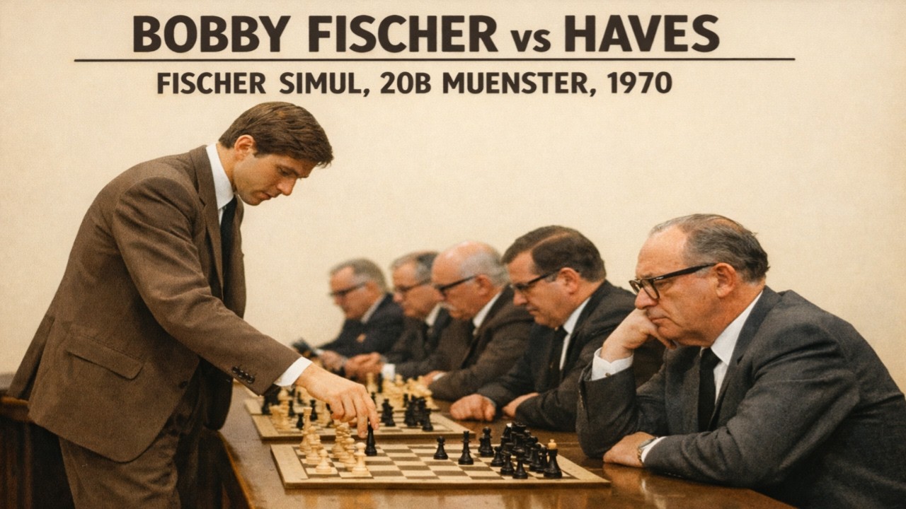 Bobby Fischer vs Haves • Fischer Simul, 20b Muenster, 1970