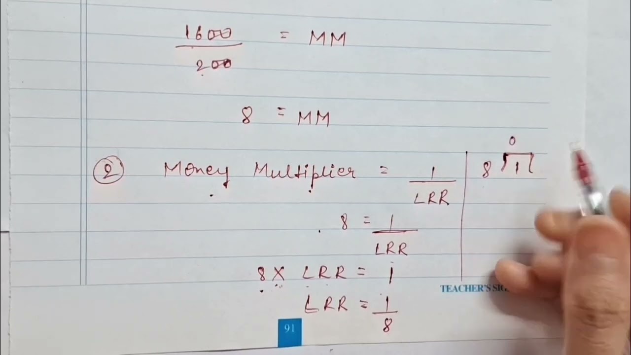 How to calculate Legal Reserve Ratio | How to calculate Money Multiplier | Legal Reserve Ratio