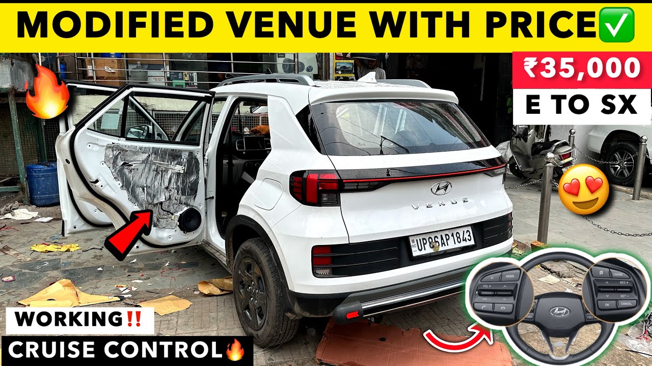 Cruise Control Installed in VENUE New Model✅Hyundai Venue Base to Top Modified🔥Venue E to SX - Wow!