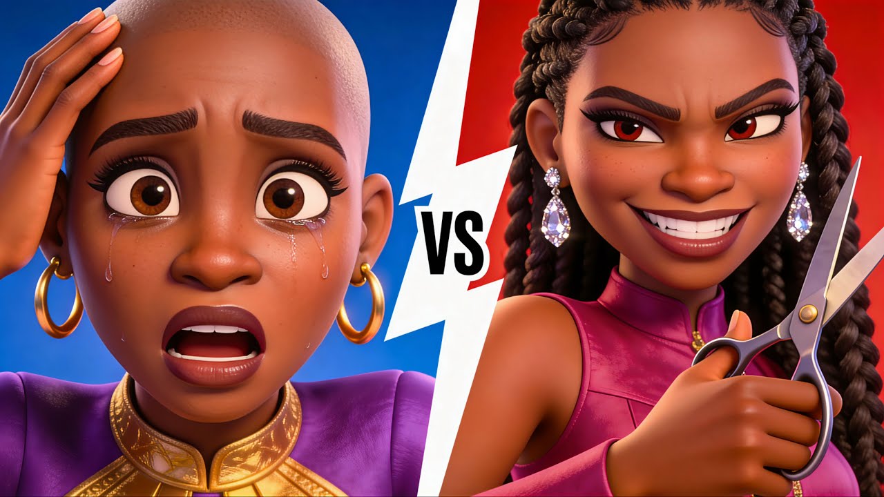 Rich Jealous Twin poisons and Shaves Her poor twin BALD before her date./african story