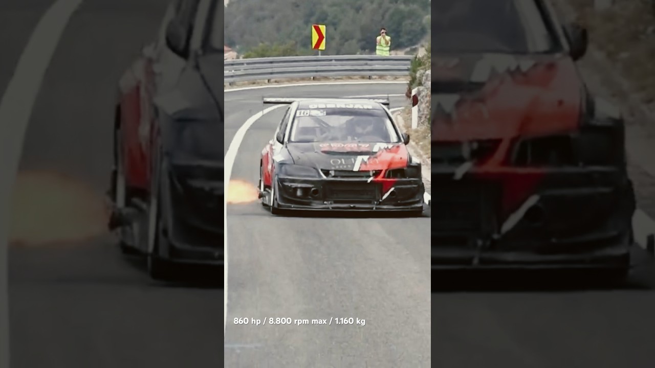 860hp Mitsubishi Evo9 🔊 #hillclimb #hillclimbfans #bergrennen #shorts
