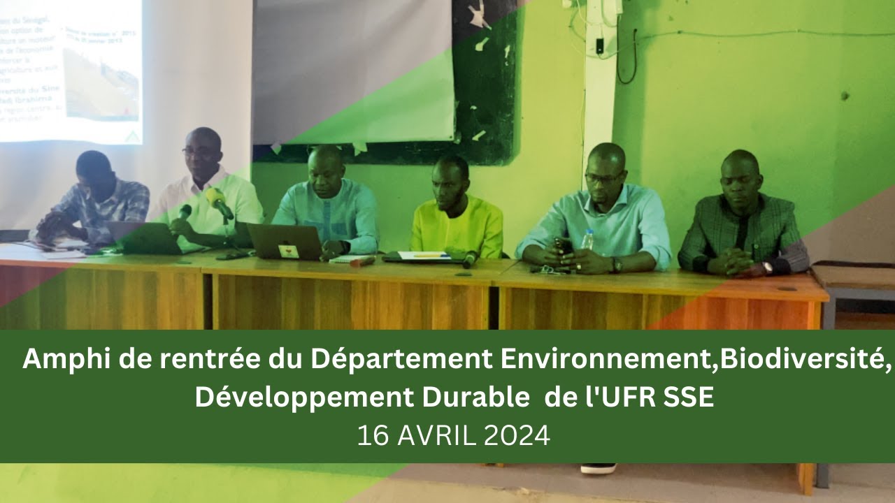 Amphi de rentrée du Département Environnement Biodiversité et Développement durable de l'UFR SSE
