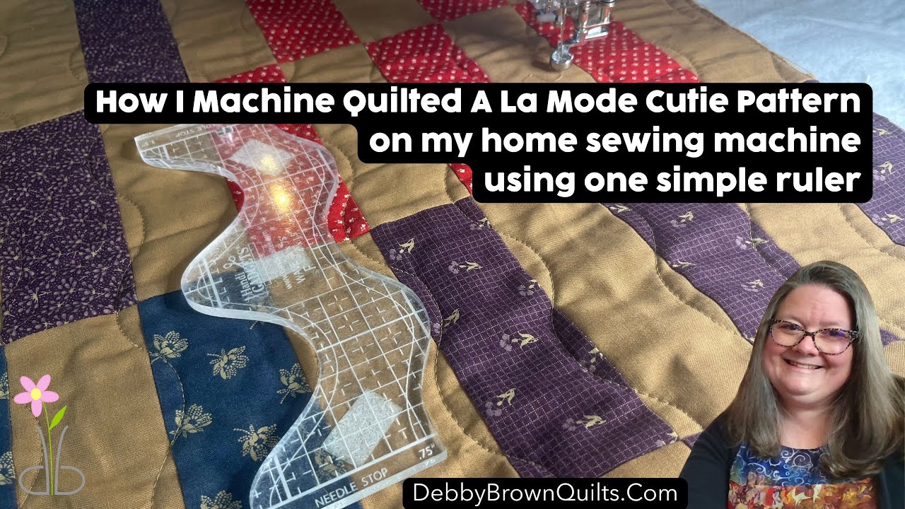 How I Machine Quilted Using One Simple Ruler on my Home Sewing Machine:  A La Mode Cutie Quilt