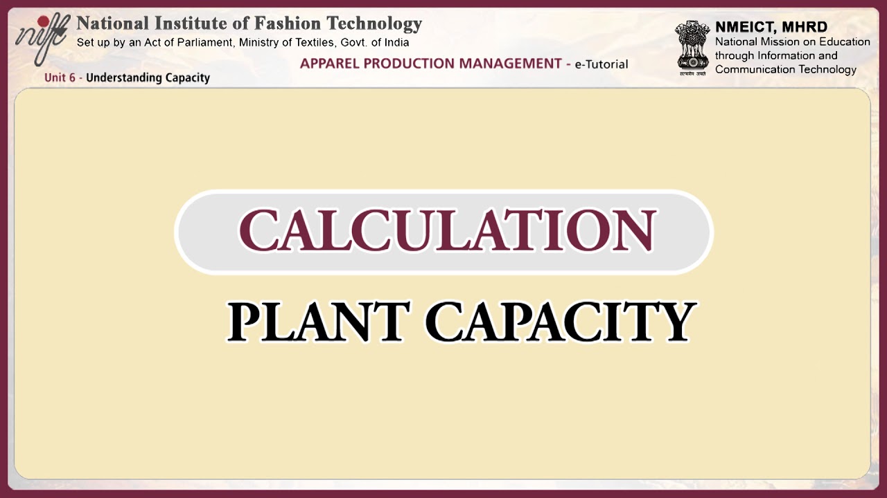 Apparel production management: understanding capacity