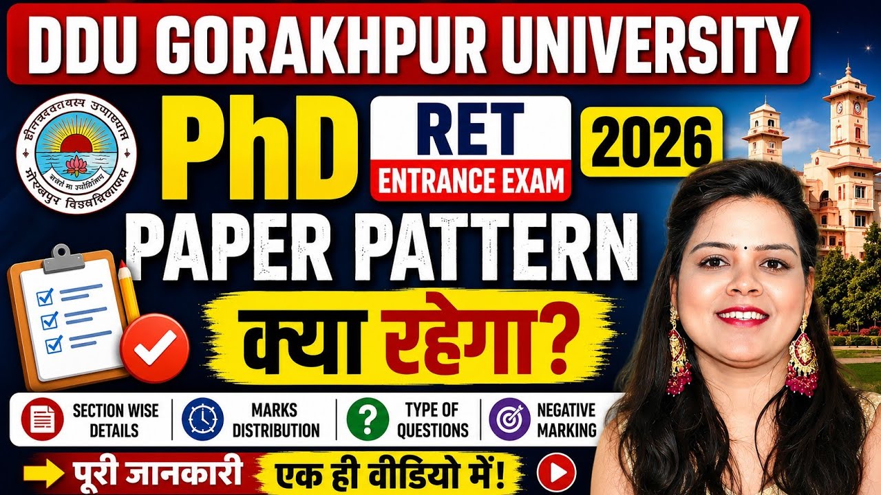 DDU Gorakhpur University PhD RET 2026 Paper Pattern | Syllabus |Negative Marking |PYQ Complete Guide