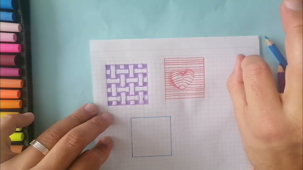 EASY COLORFUL 3D DRAWING ON GRAPH PAPER, KOLAY 3D ÇİZİM 3 ÇEŞİT #drawing #art #ytshorts #viral