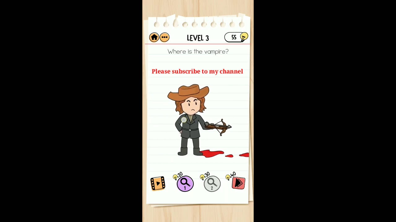 Brain Test 2 Level 3 where is the Vampire