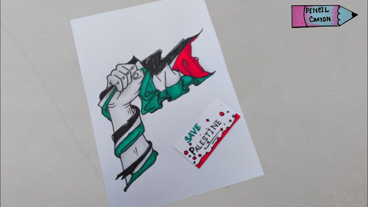 Easy Tutorial on Drawing Palestine 🎨🇵🇸 | Step-by-step for beginners | Palestine Drawing Easy