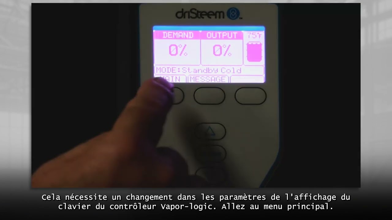Vapor-logic Controller Keypad Display: Changing Control Signal Device Type - French