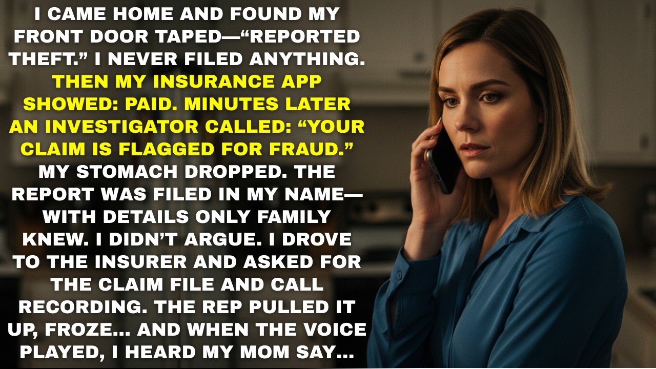 Insurance Paid a “Theft” Claim — Then I Got Flagged for Fraud… My Mom Set Me Up…