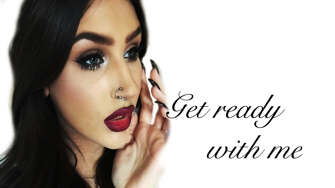 ♡ Neutral glitter eyes and red lips | GRWM Christmas makeup ♡