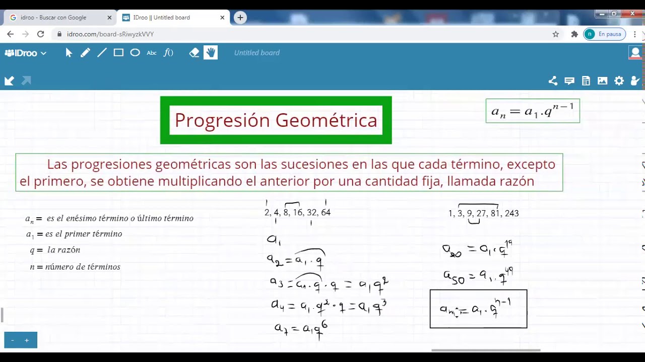 Progresi&oacute;n geom&eacute;trica. T&eacute;rmino general. Parte 1