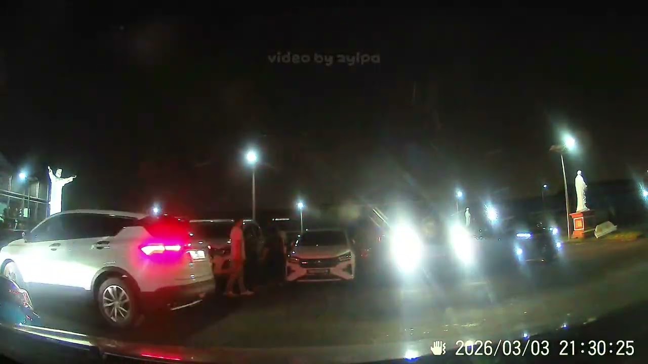 Driving at night, to St Anthony Church BINTULU