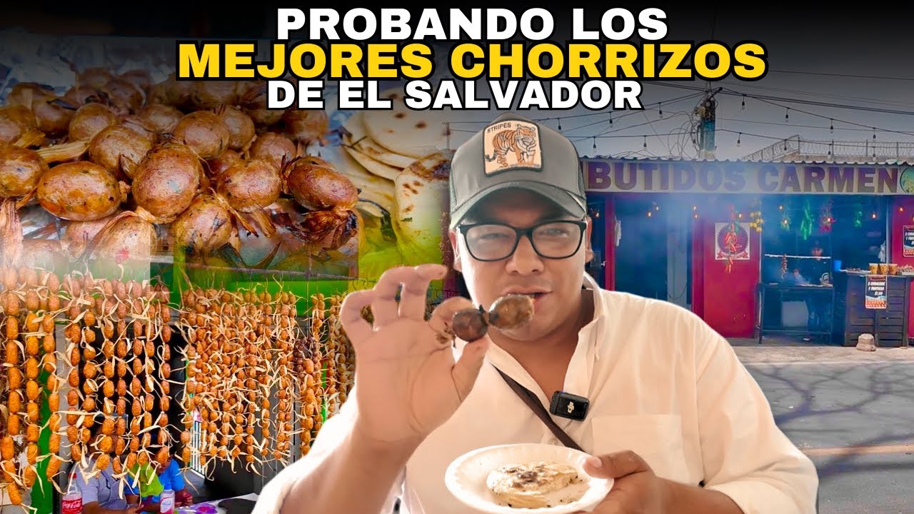 Almorzando LOS MEJORES CHORIZOS DE EL SALVADOR 🇸🇻 * cojutepeque*
