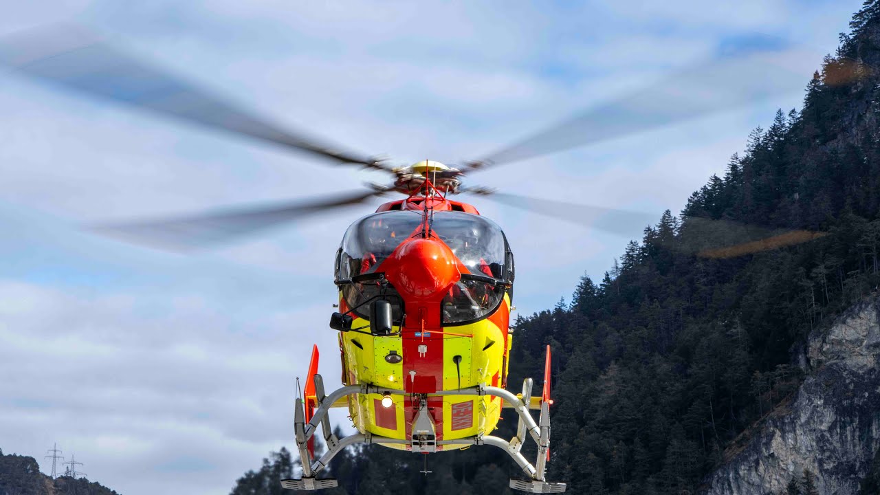 Heli Austria | Landung & Start Martin 8 | Heliport Zams| EC145 | OE-XKV