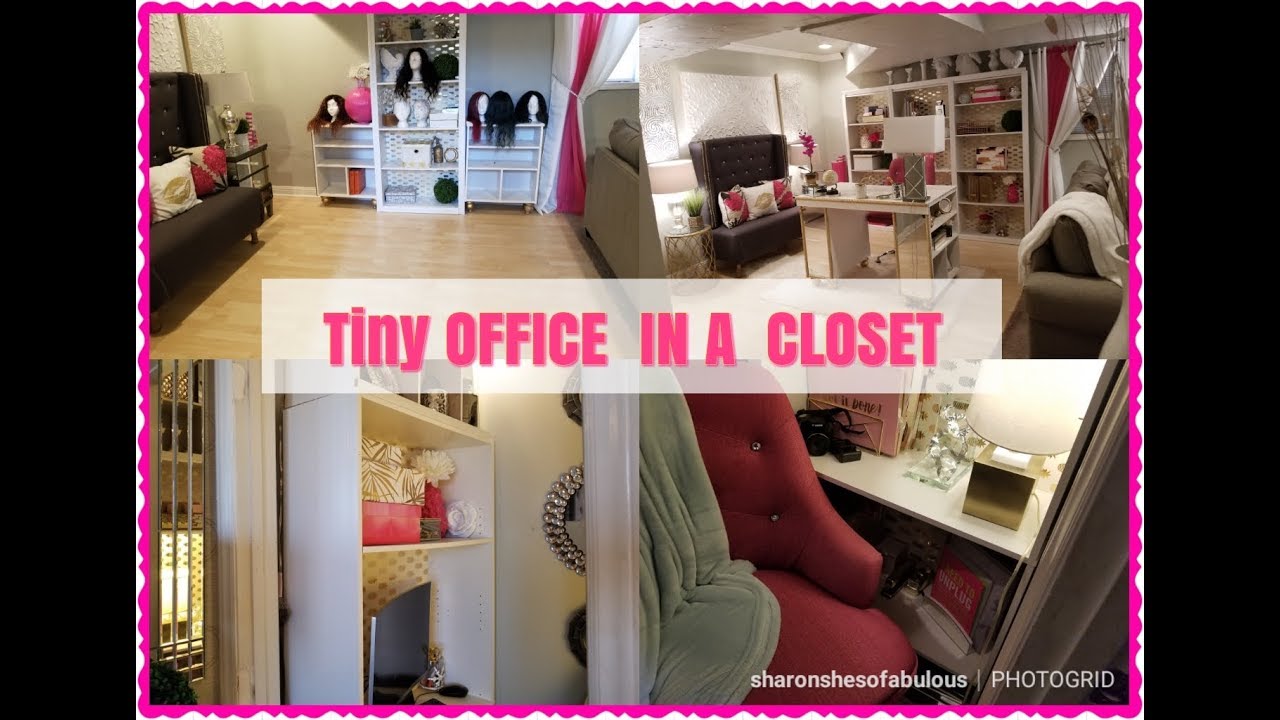 TINY OFFICE IN A CLOSET Glam |  VERY EFFICIANT | HOW TO ORGANIZE