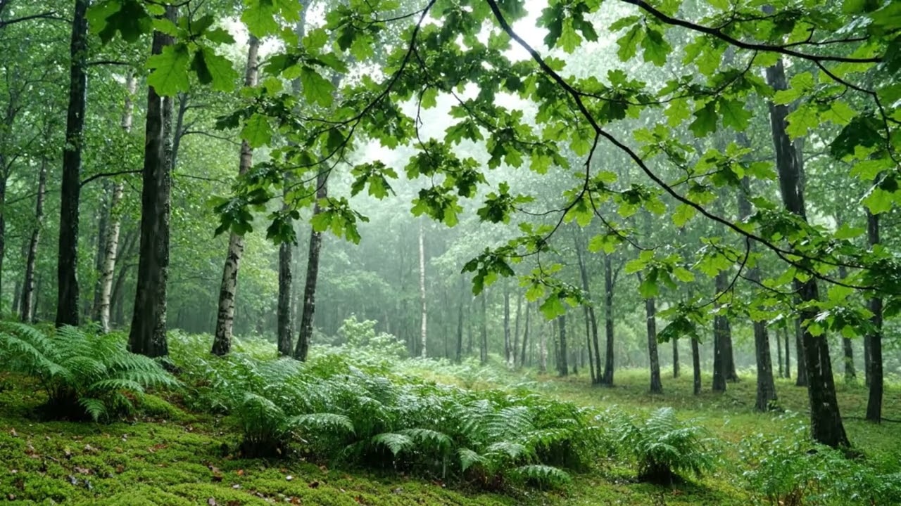 Piano & Rain Sounds &ndash; Peaceful Green Forest Ambience for Sleep, Study, Relaxation & Calm